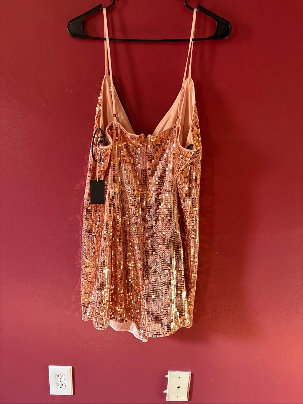 Forever 21 Rose Gold Sequin Slip Dress